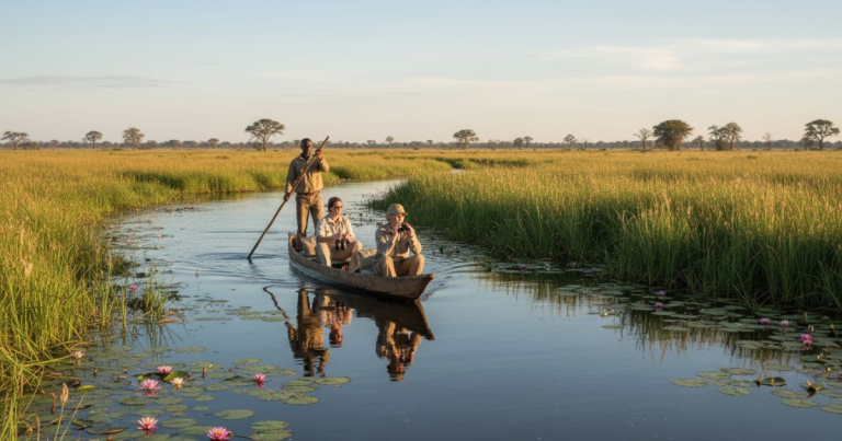 okavango-delta-mokoro-canoe-safari in Botswana